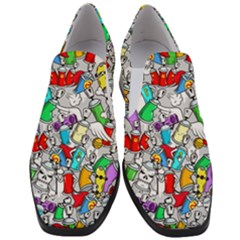 Graffit Characters Seamless Pattern Art Women Slip On Heel Loafers by Pakemis