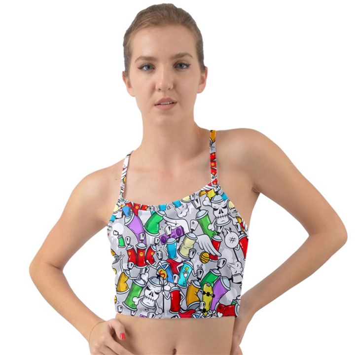 Graffit Characters Seamless Pattern Art Mini Tank Bikini Top