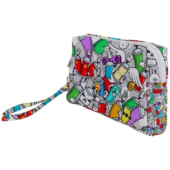 Graffit Characters Seamless Pattern Art Wristlet Pouch Bag (Small)