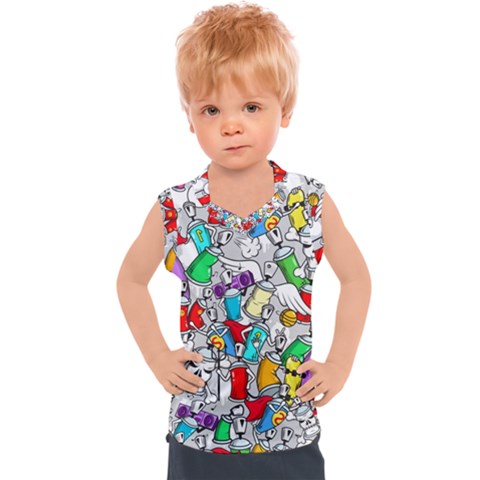 Graffit Characters Seamless Pattern Art Kids  Sport Tank Top by Pakemis