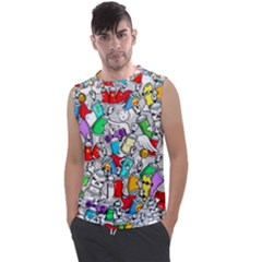 Graffit Characters Seamless Pattern Art Men s Regular Tank Top by Pakemis