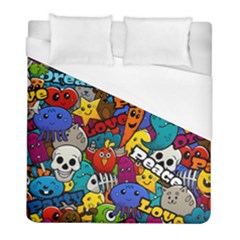 Graffiti Characters Seamless Pattern Duvet Cover (full/ Double Size) by Pakemis