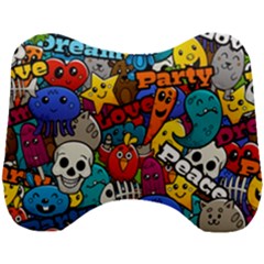 Graffiti Characters Seamless Pattern Head Support Cushion by Pakemis