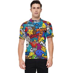 Graffiti Characters Seamless Pattern Men s Short Sleeve Rash Guard by Pakemis