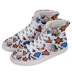 Full Color Flash Tattoo Patterns Women s Hi-top Skate Sneakers by Pakemis