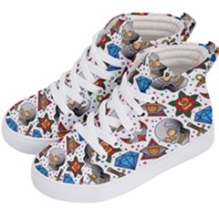 Full Color Flash Tattoo Patterns Kids  Hi-top Skate Sneakers by Pakemis