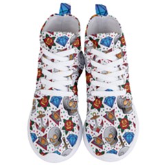 Full Color Flash Tattoo Patterns Women s Lightweight High Top Sneakers by Pakemis