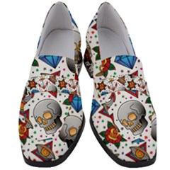 Full Color Flash Tattoo Patterns Women s Chunky Heel Loafers by Pakemis