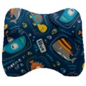 Seamless Pattern Vector Submarine With Sea Animals Cartoon Velour Head Support Cushion View1