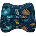 Seamless Pattern Vector Submarine With Sea Animals Cartoon Velour Head Support Cushion View2