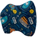 Seamless Pattern Vector Submarine With Sea Animals Cartoon Velour Head Support Cushion View4