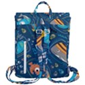 Seamless Pattern Vector Submarine With Sea Animals Cartoon Flap Top Backpack View3