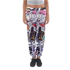 Vintage College Colorful Seamless Pattern Women s Jogger Sweatpants