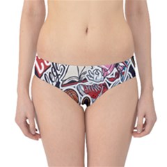 Vintage College Colorful Seamless Pattern Hipster Bikini Bottoms