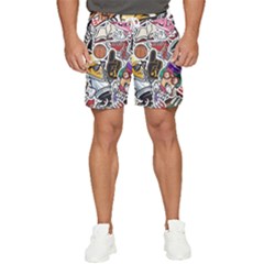 Vintage College Colorful Seamless Pattern Men s Runner Shorts by Pakemis