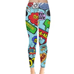 Comic Bubbles Seamless Pattern Leggings  by Pakemis