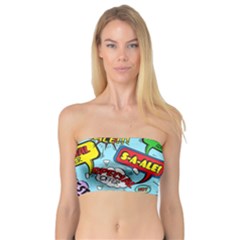 Comic Bubbles Seamless Pattern Bandeau Top by Pakemis