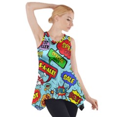 Comic Bubbles Seamless Pattern Side Drop Tank Tunic by Pakemis