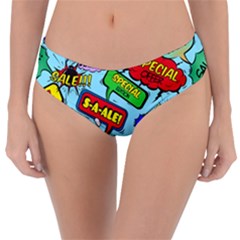 Comic Bubbles Seamless Pattern Reversible Classic Bikini Bottoms