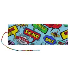 Comic Bubbles Seamless Pattern Roll Up Canvas Pencil Holder (m) by Pakemis