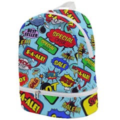 Comic Bubbles Seamless Pattern Zip Bottom Backpack