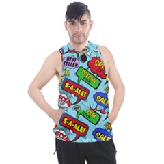 Comic Bubbles Seamless Pattern Men s Sleeveless Hoodie by Pakemis