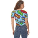 Comic Bubbles Seamless Pattern Twist Front Crop Top View4