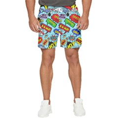 Comic Bubbles Seamless Pattern Men s Runner Shorts by Pakemis