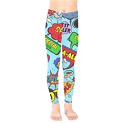 Comic Bubbles Seamless Pattern Kids  Classic Winter Leggings