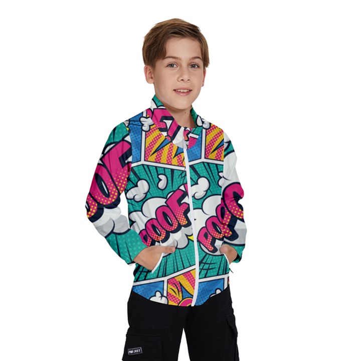 Comic Colorful Seamless Pattern Kids  Windbreaker