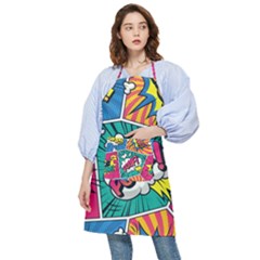 Comic Colorful Seamless Pattern Pocket Apron