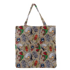 Tattoo Pattern Grocery Tote Bag