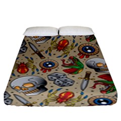 Tattoo Pattern Fitted Sheet (king Size)