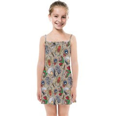 Tattoo Pattern Kids  Summer Sun Dress by Pakemis