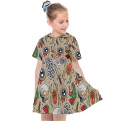 Tattoo Pattern Kids  Sailor Dress