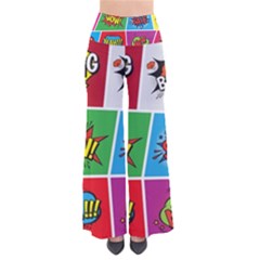 Pop Art Comic Vector Speech Cartoon Bubbles Popart Style With Humor Text Boom Bang Bubbling Expressi So Vintage Palazzo Pants by Pakemis