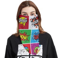 Pop Art Comic Vector Speech Cartoon Bubbles Popart Style With Humor Text Boom Bang Bubbling Expressi Face Covering Bandana (triangle)