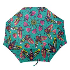 Vintage Colorful Insects Seamless Pattern Folding Umbrellas by Pakemis