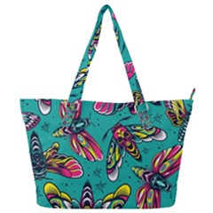 Vintage Colorful Insects Seamless Pattern Full Print Shoulder Bag by Pakemis