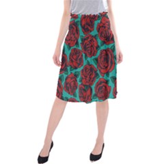 Vintage Floral Colorful Seamless Pattern Midi Beach Skirt by Pakemis