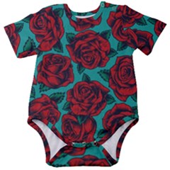 Vintage Floral Colorful Seamless Pattern Baby Short Sleeve Onesie Bodysuit