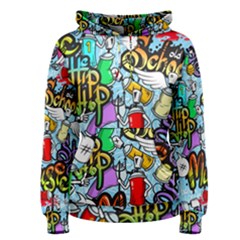 Graffiti Characters Seamless Patterns Women s Pullover Hoodie by Pakemis