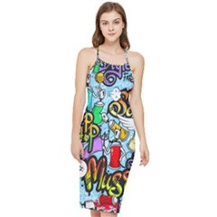 Graffiti Characters Seamless Patterns Bodycon Cross Back Summer Dress by Pakemis