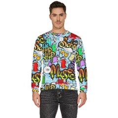 Graffiti Characters Seamless Patterns Men s Fleece Sweatshirt by Pakemis