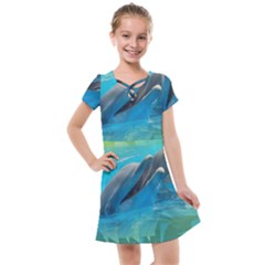 Beautiful Dolphins Kids  Cross Web Dress by Sparkle