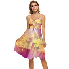 Colorful Nature Sleeveless Tie Front Chiffon Dress