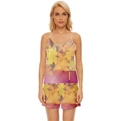 Colorful Nature Satin Pajama Short Set