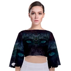 Vampire s Tie Back Butterfly Sleeve Chiffon Top by Sparkle