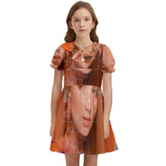 Geometricbeauty Kids  Bow Tie Puff Sleeve Dress by Sparkle