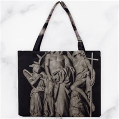 Catholic Motif Sculpture Over Black Mini Tote Bag